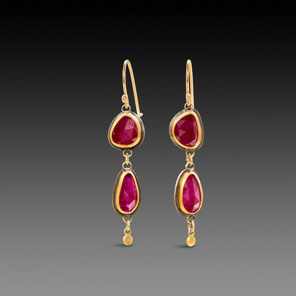 Double Ruby Drop Earrings – Ananda Khalsa