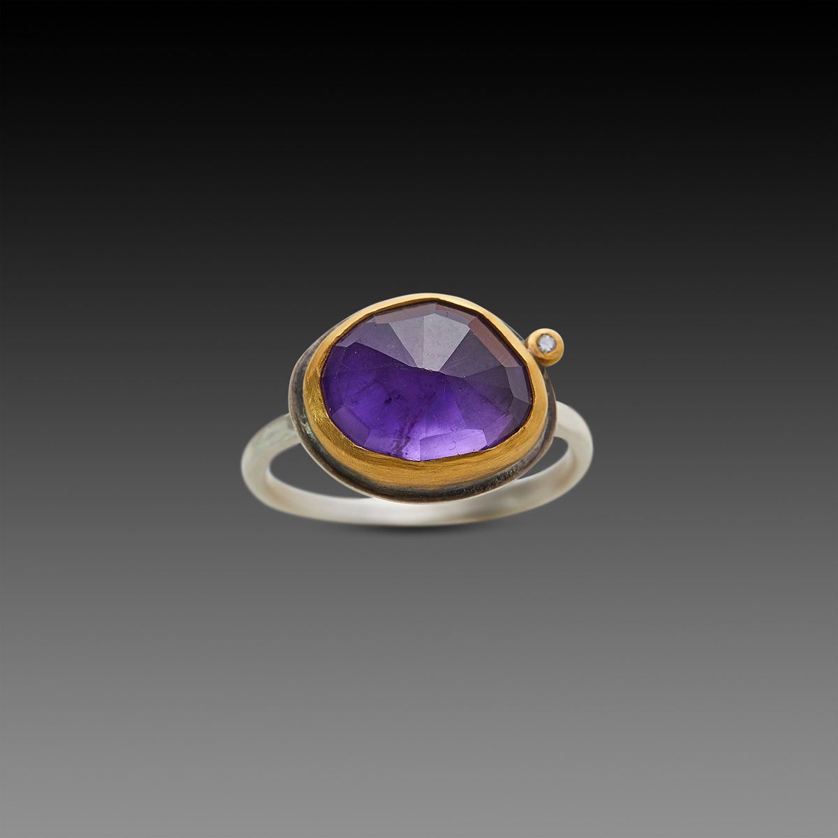 Amethyst Ring with Diamond