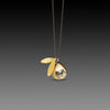 White Topaz Necklace with 22k Double Leaf Charm