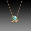 London Blue Topaz Necklace with Diamond Line