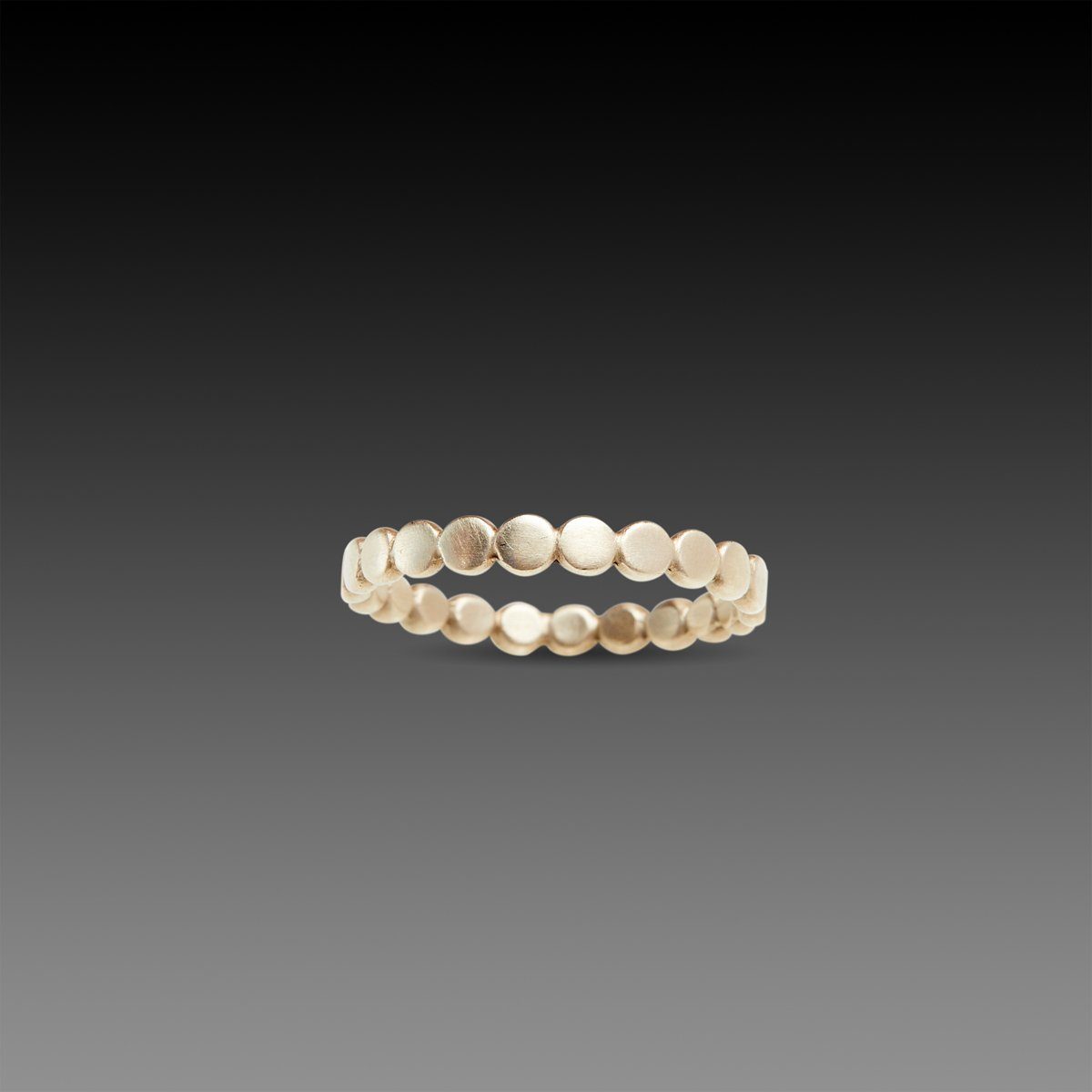 Hammered Dot Band in White Gold