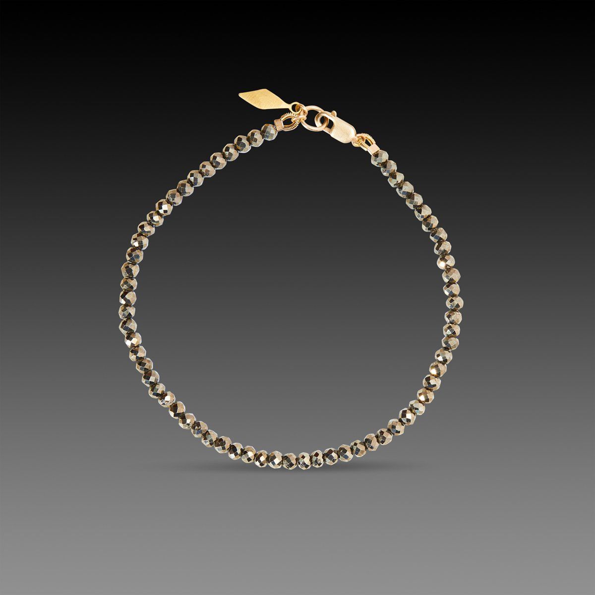 Pyrite Bracelet with 22k Diamond Charm