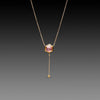 Delicate Pink Sapphire Necklace with Diamond Drop