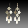 Silver Chandelier Earrings with Moonstone Drops