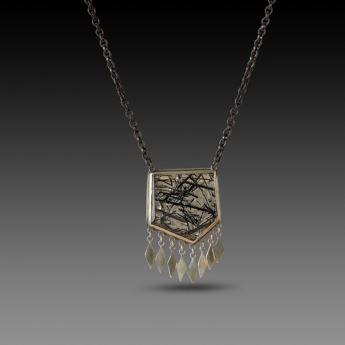 Tourmalinated Quartz Fringe Necklace