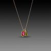 Pink and Green Tourmaline Charm Necklace