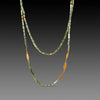 Long Tourmaline Necklace with 22k Stations and Beads