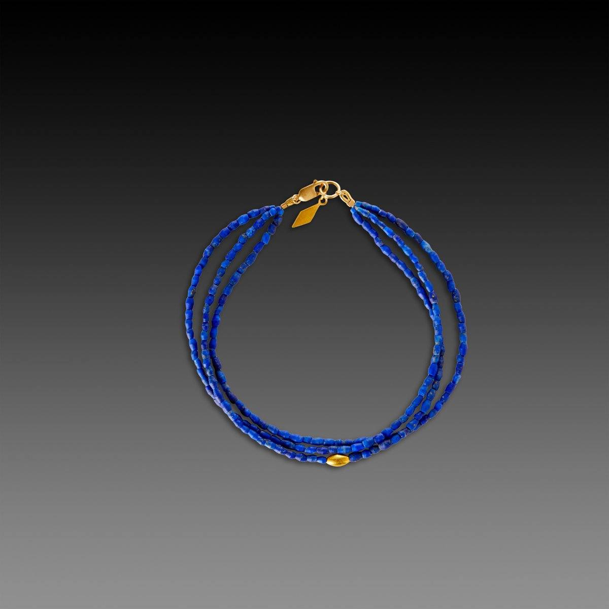 Lapis Bracelet with 22k Diamond Charm