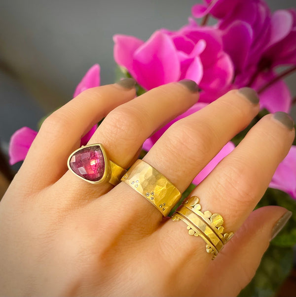 Deep Pink Tourmaline Ring