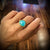 Faceted Turquoise Ring with Diamonds