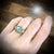 Labradorite Ring with Diamond Dots