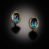 Oval London Blue Topaz Stud Earrings