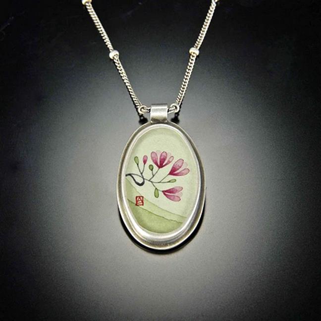 Oval Magnolia Necklace