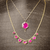 Seven Rubies with 22k Gold Trios Necklace