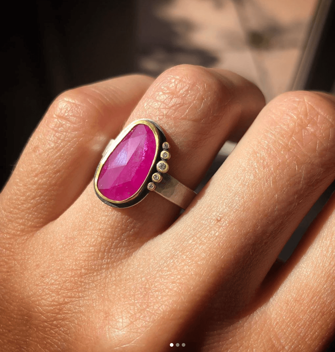 Rose cut 2025 ruby ring