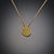 Gold Medium Single Disk Necklace with Diamond Circle