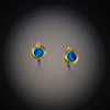 Tiny Australian Opal Stud Earrings with Diamonds