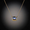 Rosecut Sapphire Necklace with Diamond Line
