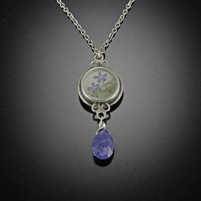 Tiny Violets Necklace with Tanzanite