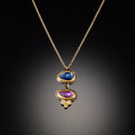 Blue and Purple Sapphire Necklace with Diamonds