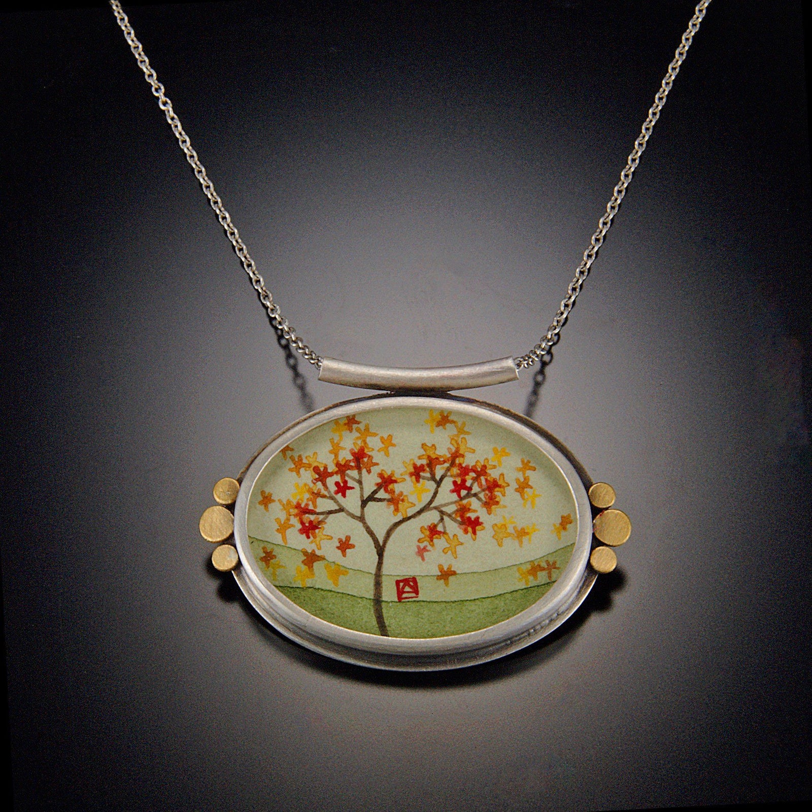 Autumn Maple Oval Necklace