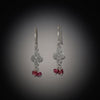 Small Multi Disk Earrings with Ruby Clusters