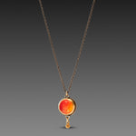 Carnelian Necklace with Gold Drop