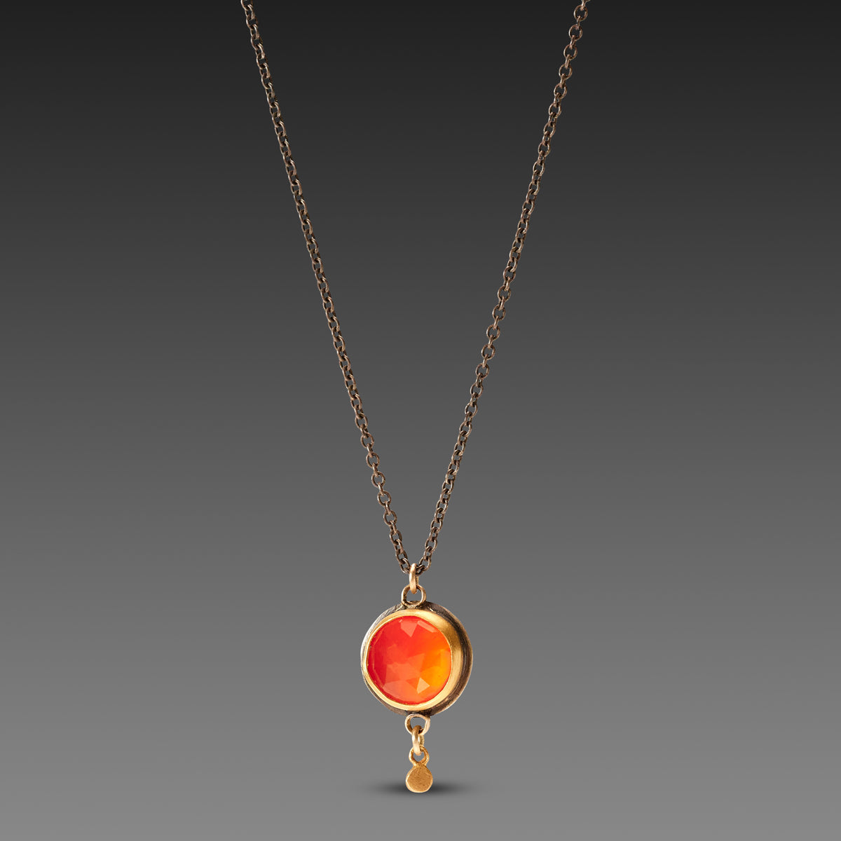 Carnelian Necklace with Gold Drop