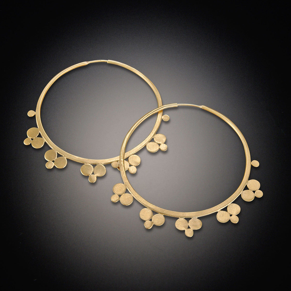 22k Gold Multi Disk Hoop Earrings