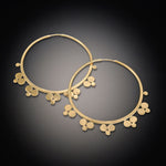 22k Gold Trios Hoop Earrings