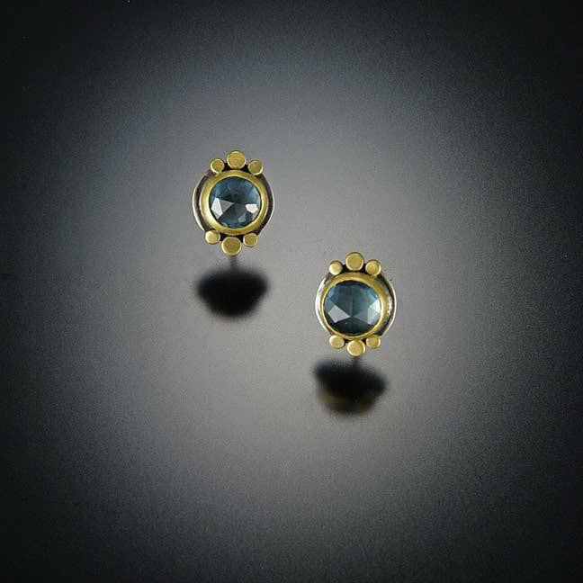 London Blue Topaz 22k Stud Earrings