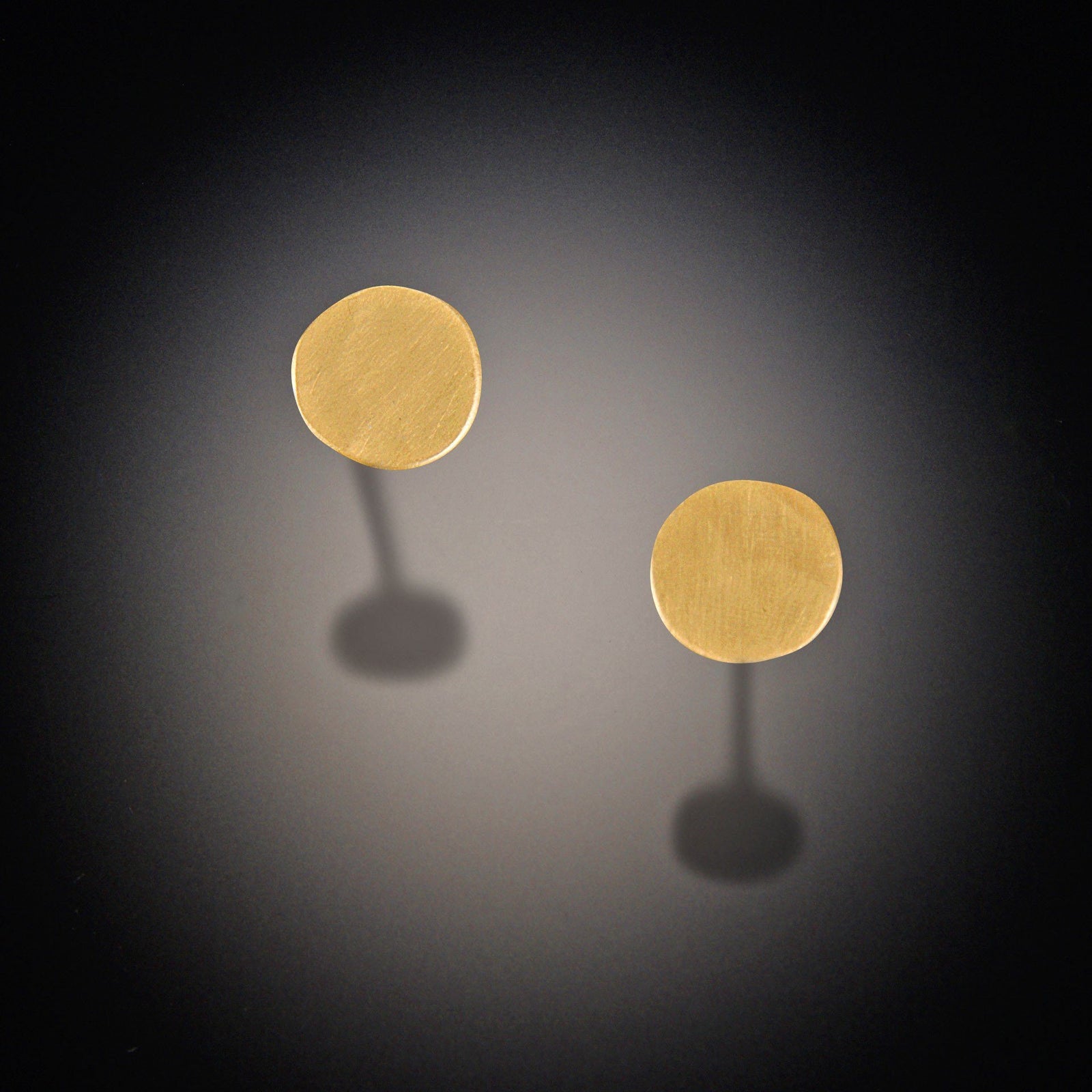 Gold Disk Stud Earrings