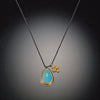Turquoise Necklace with Diamond Raised Dots Charm