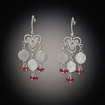 Filigree Earrings with Ruby Clusters