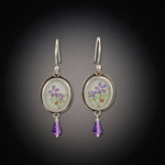 Tiny Oval Violets Earrings