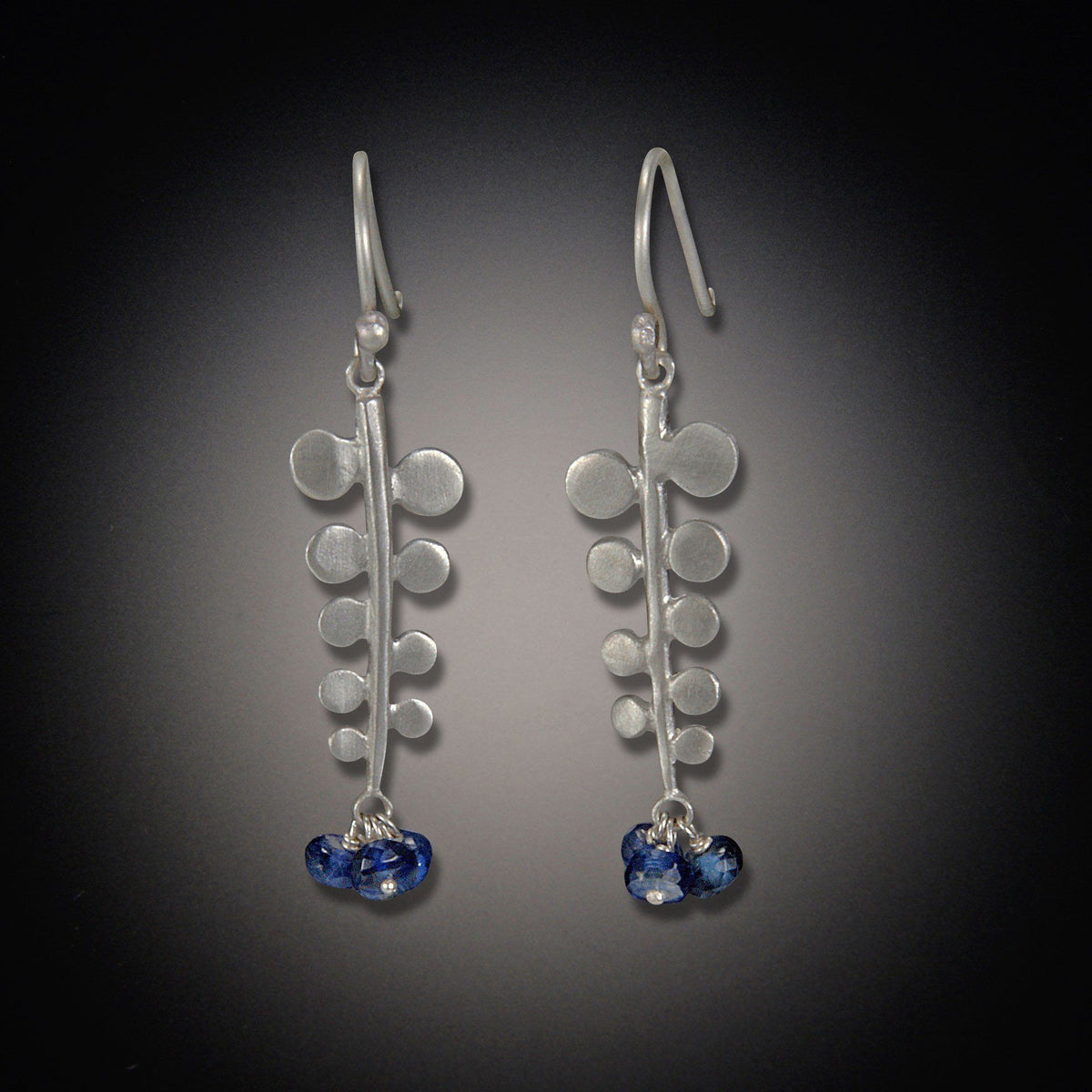 Small Fern Earrings with Kyanite