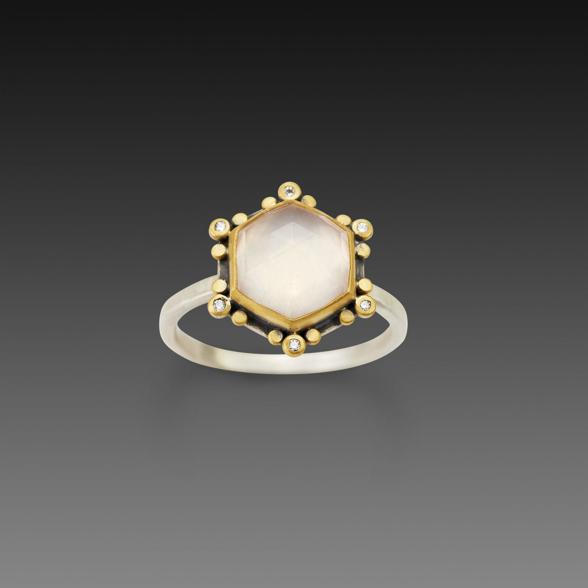 Mother of Pearl Color Blossom Diamond Star Ring