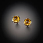 Gold Citrine Stud Earrings