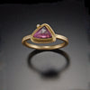 Rose Cut Pink Sapphire Ring With Diamond