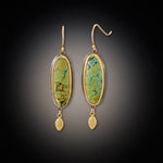 Turquoise Oval Earrings with 22k gold drops