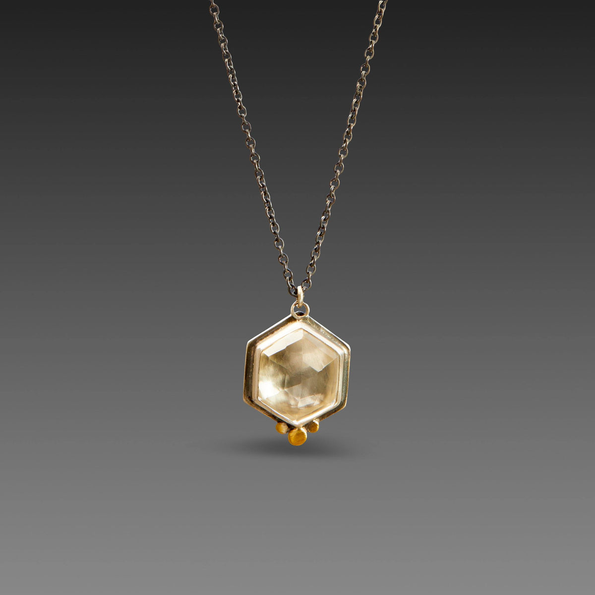 Geometric White Topaz Necklace