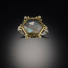 Geometric Labradorite Ring with Diamonds