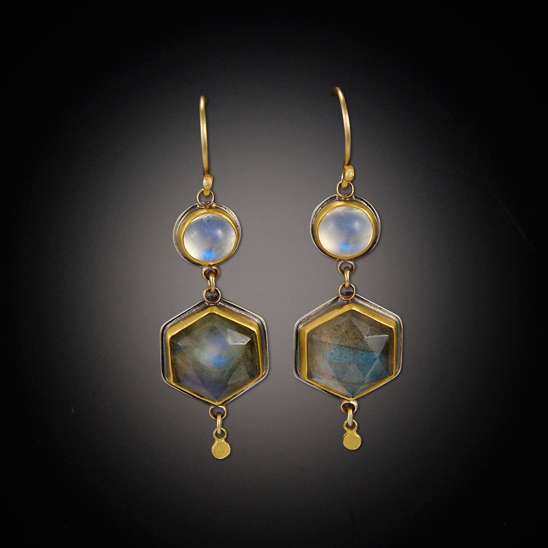 Labradorite and Moonstone Earrings