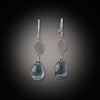 Moss Aquamarine Silver Disk Earrings - Ananda Khalsa Jewelry