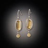 Champagne Quartz Earrings with Gold Drop