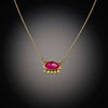 Ruby Slice Necklace with Diamond Line