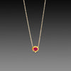 Floating Ruby Necklace with Diamond Dot
