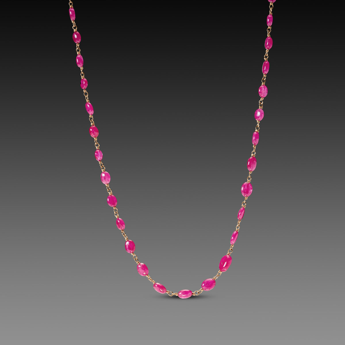 Vibrant Ruby Beaded Necklace