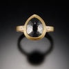 Teardrop Black Diamond Ring
