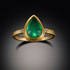 Rose Cut Emerald Ring With Diamond Band